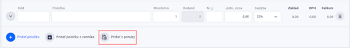 Pridať z ponuky
