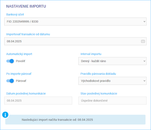 Nastavenie novej služby